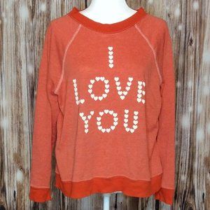 Red Med Wildfox Valentine 'I Love You' Sweatshirt